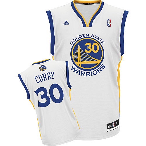 NBA Golden State Warriors 30 Stephen Curry New Revolution 30 Swingman Home White Jersey
